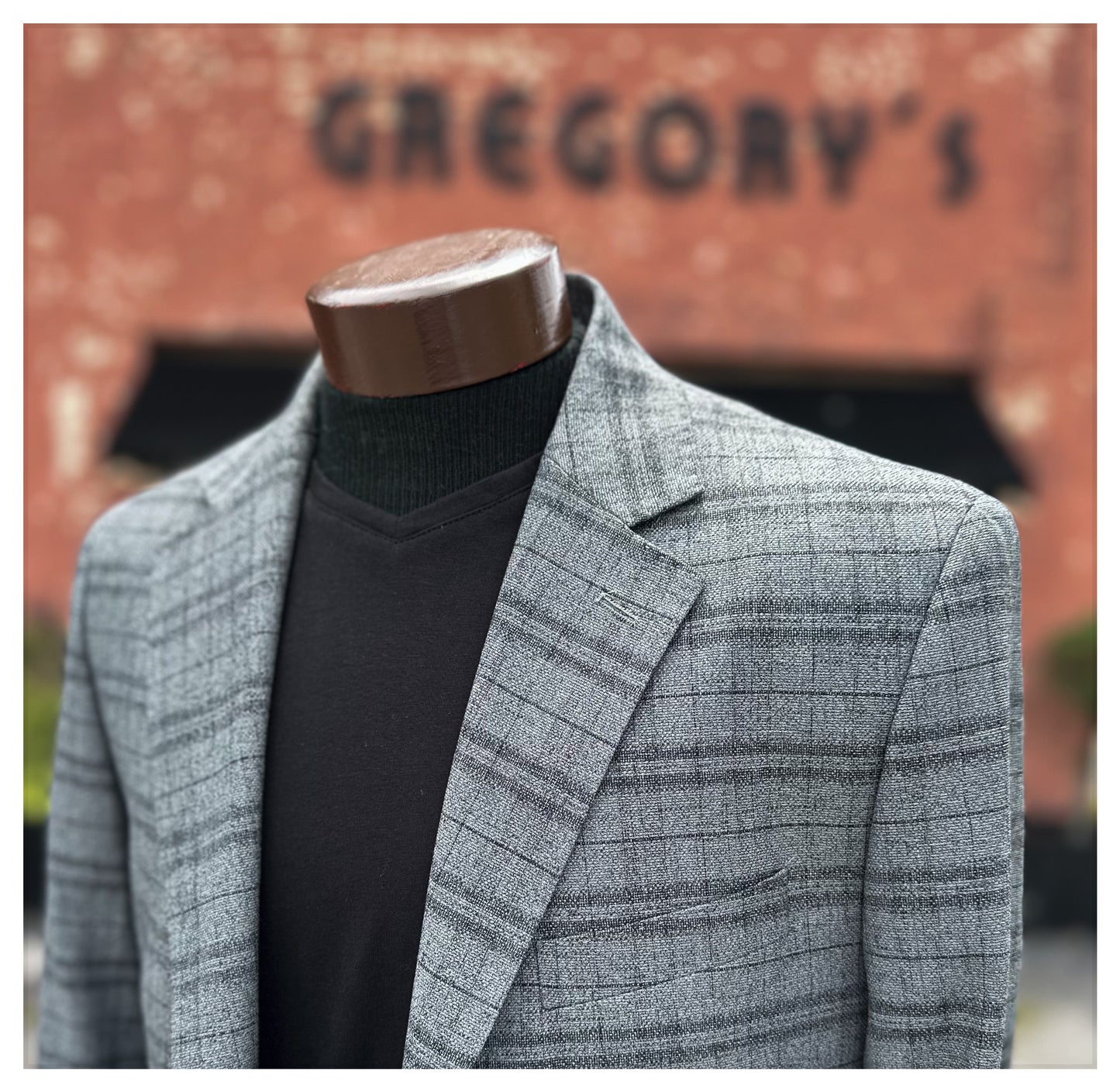 Grey w/ Black Plaid Sport Coat