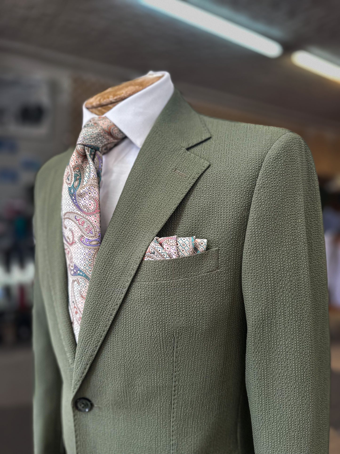 Canuti Seer Sucker Suit - Sage Green
