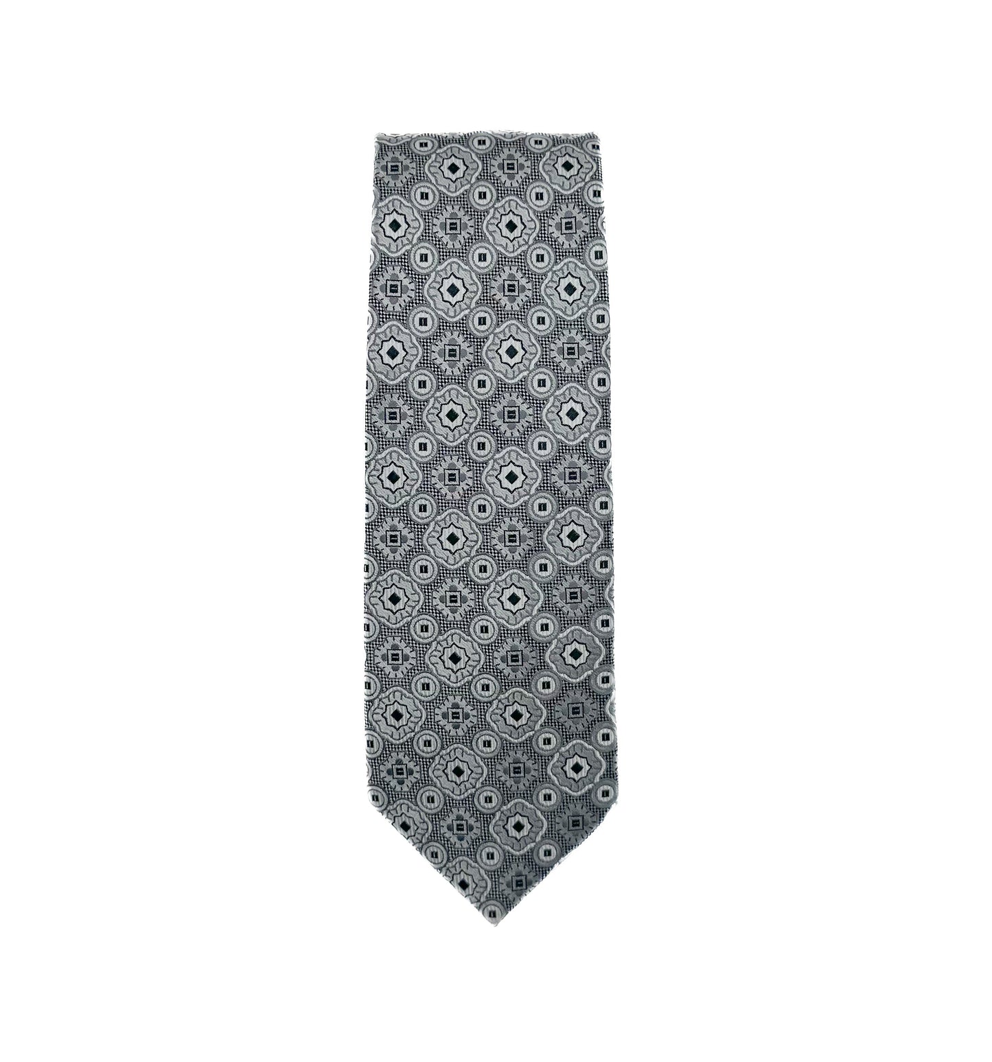 Patterned Neck Tie - Black / Grey