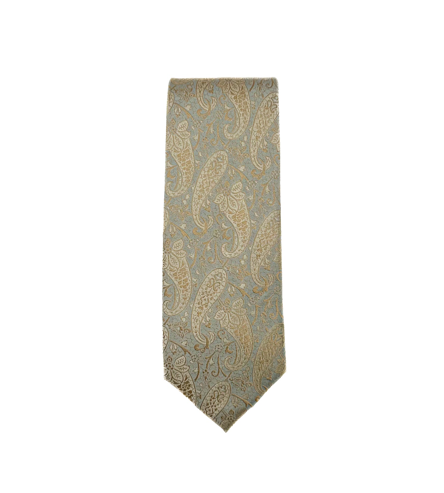 Paisley Neck Tie - Light Sage & Champagne