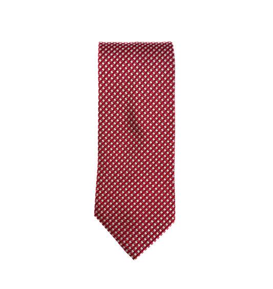 Patterned Neck Tie- Burgundy & Silver