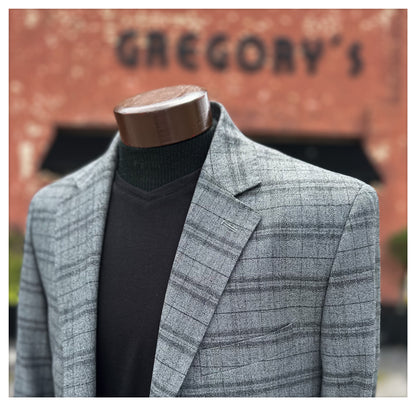Grey w/ Black Plaid Sport Coat