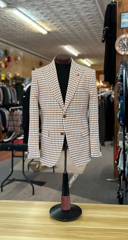 Houndstooth Blazer - Tan