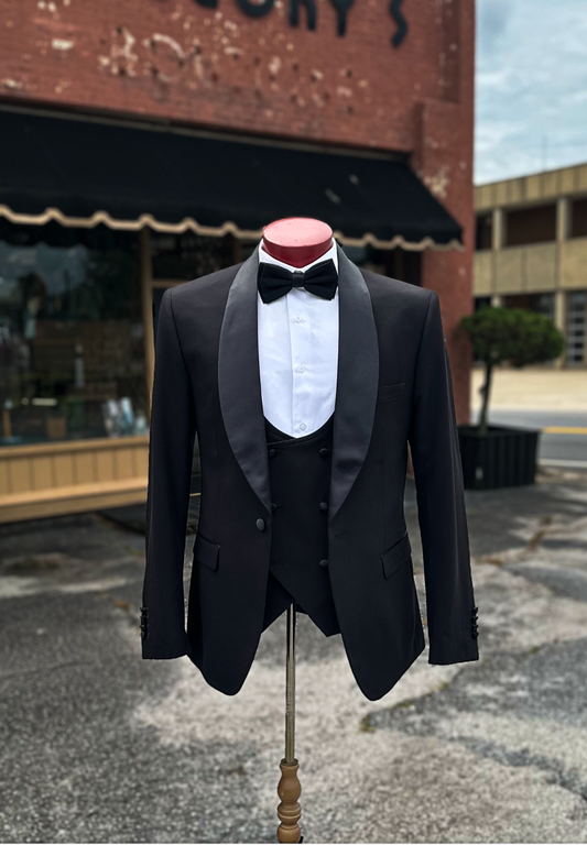 3 Piece Wedding Tuxedo - Black