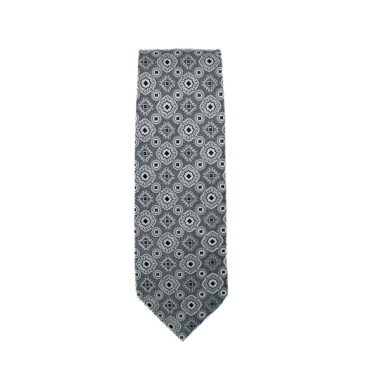 Patterned Neck Tie - Black / Grey