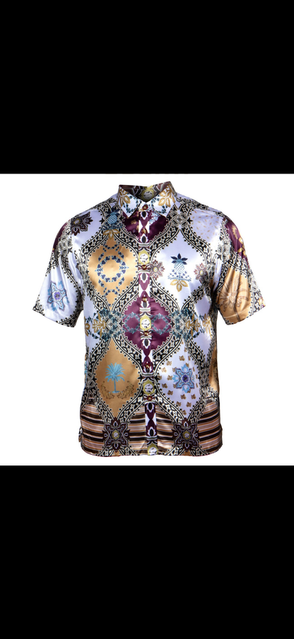 Satin Print SS Shirt